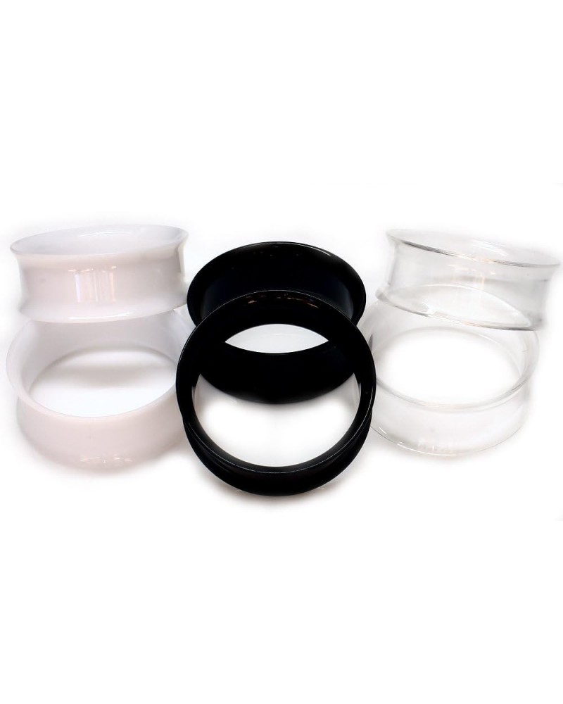 All 3 Pairs of SoScene Acrylic Eyelet Tunnels Ear Plugs Gauges,Clear-White & Black 16mm- 5/8 inch $7.64 Body Jewelry