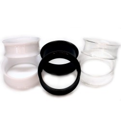 All 3 Pairs of SoScene Acrylic Eyelet Tunnels Ear Plugs Gauges,Clear-White & Black 16mm- 5/8 inch $7.64 Body Jewelry