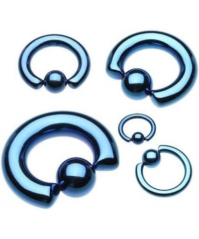 Basic Steel Captive Bead Ring 316L Surgical Steel (Sold Individually) 20g 10mm (4mm Ball) Blue $8.95 Body Jewelry