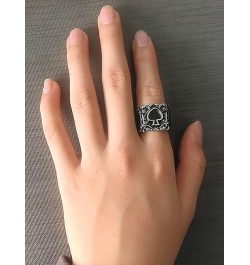 Mens Womens Stainless Steel Ring Poker Spade Ace Silver Black Sizes 6-14 Spade Silver Black Retro 9 $10.19 Rings