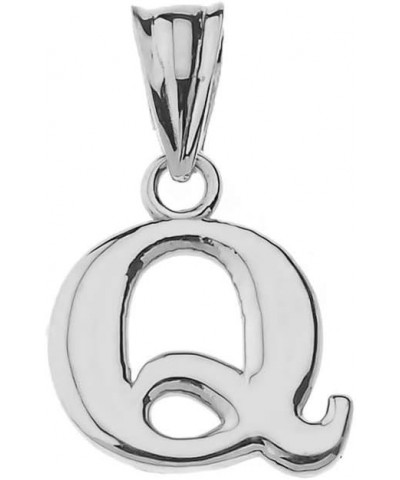 .925 Sterling Silver Personalized Initial Pendant Charm - Choice of Letter Q $11.59 Necklaces