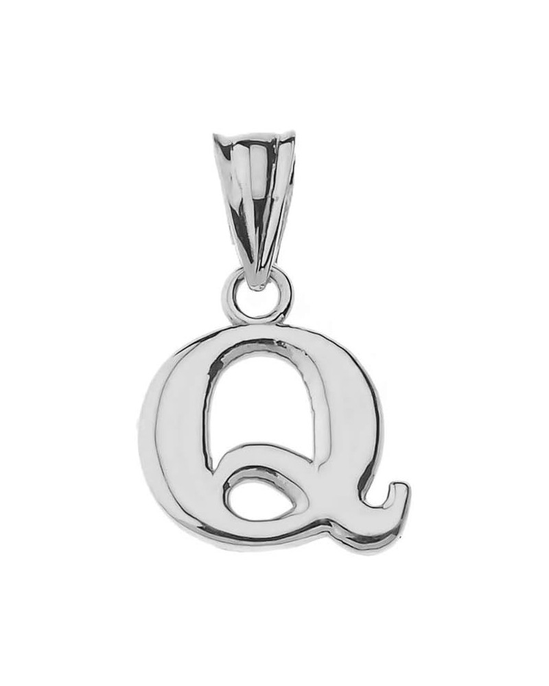 .925 Sterling Silver Personalized Initial Pendant Charm - Choice of Letter Q $11.59 Necklaces