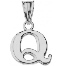 .925 Sterling Silver Personalized Initial Pendant Charm - Choice of Letter Q $11.59 Necklaces