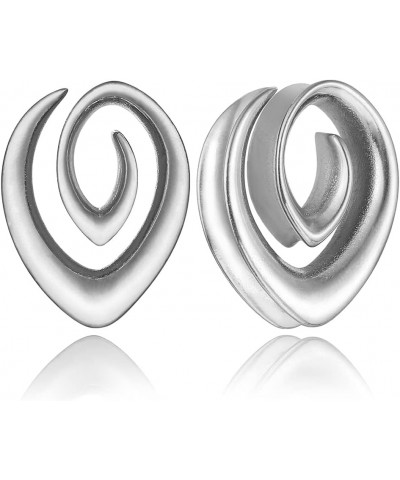 2PCS 8mm-25mm (0G-1") Cool Spiral Saddle Gauges for Ears Women Men, Hypoallergenic 316 Stainless Steel Ear Plugs and Tunnels ...