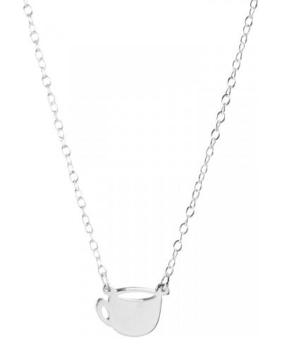 CUP Of COFFEE Necklace Silver $19.24 Necklaces