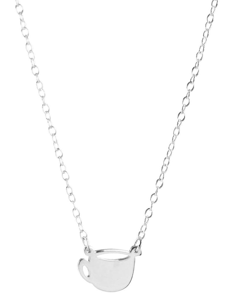 CUP Of COFFEE Necklace Silver $19.24 Necklaces