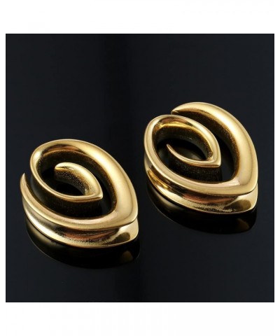 2 PCS Hypoallergenic 316 Stainless Steel 0G-1" Spiral Simple Saddle Hangers Plugs Unique Saddle Gauges Ear Plugs Expander Str...