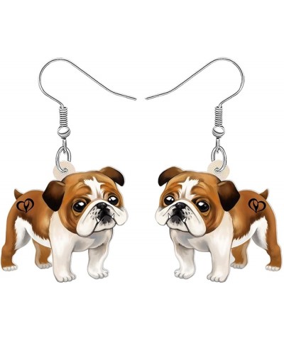 Acrylic Dog Earrings Dangle Drop Fashion Pet Jewelry for Women Girls Kids Charm Gift English Bulldog $6.23 Earrings