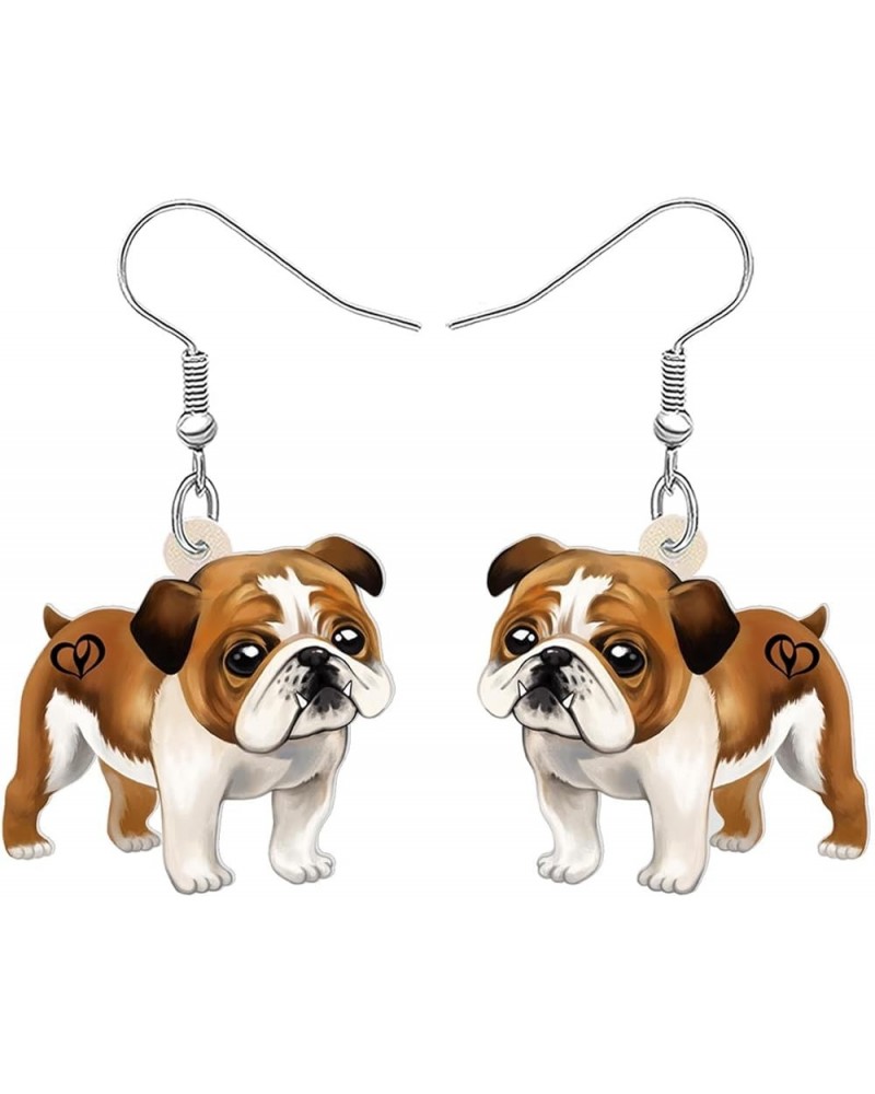 Acrylic Dog Earrings Dangle Drop Fashion Pet Jewelry for Women Girls Kids Charm Gift English Bulldog $6.23 Earrings