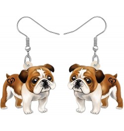 Acrylic Dog Earrings Dangle Drop Fashion Pet Jewelry for Women Girls Kids Charm Gift English Bulldog $6.23 Earrings