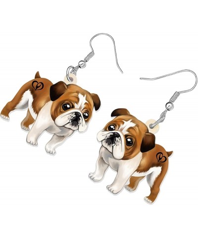 Acrylic Dog Earrings Dangle Drop Fashion Pet Jewelry for Women Girls Kids Charm Gift English Bulldog $6.23 Earrings