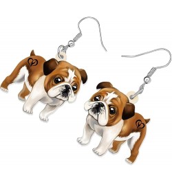 Acrylic Dog Earrings Dangle Drop Fashion Pet Jewelry for Women Girls Kids Charm Gift English Bulldog $6.23 Earrings