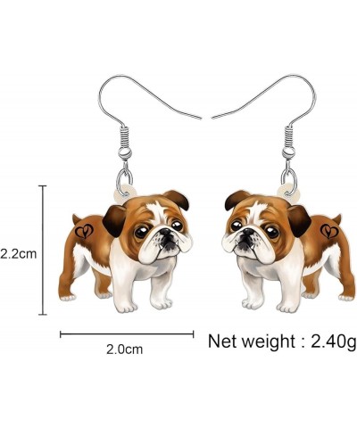 Acrylic Dog Earrings Dangle Drop Fashion Pet Jewelry for Women Girls Kids Charm Gift English Bulldog $6.23 Earrings