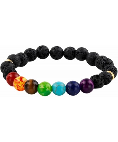 Beads Bracelets for Men and Women, Semi Precious Stone Yoga Beads Chakra Bracelet 7 chakra lava stone $9.17 Bracelets