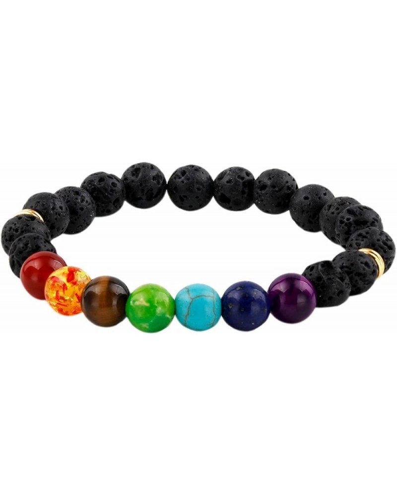 Beads Bracelets for Men and Women, Semi Precious Stone Yoga Beads Chakra Bracelet 7 chakra lava stone $9.17 Bracelets