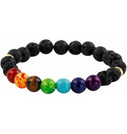 Beads Bracelets for Men and Women, Semi Precious Stone Yoga Beads Chakra Bracelet 7 chakra lava stone $9.17 Bracelets