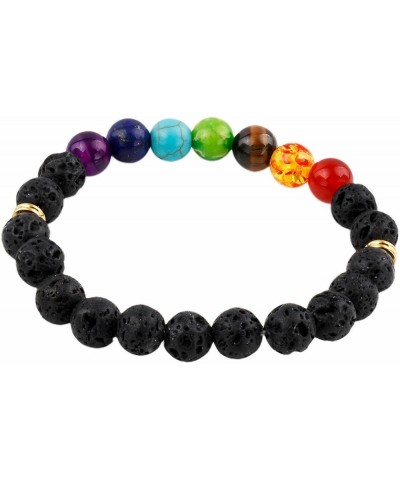 Beads Bracelets for Men and Women, Semi Precious Stone Yoga Beads Chakra Bracelet 7 chakra lava stone $9.17 Bracelets