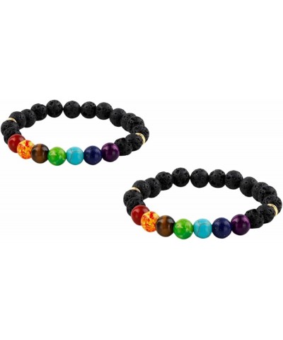 Beads Bracelets for Men and Women, Semi Precious Stone Yoga Beads Chakra Bracelet 7 chakra lava stone $9.17 Bracelets