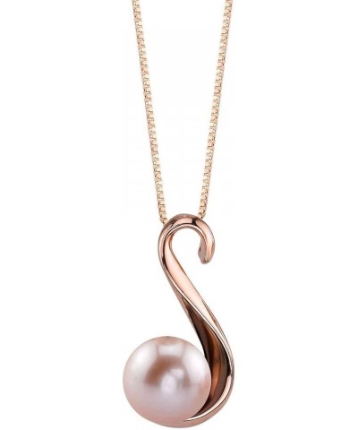 8-9mm Genuine Freshwater Cultured Pearl Anastasia Pendant Necklace for Women Pink $36.40 Necklaces