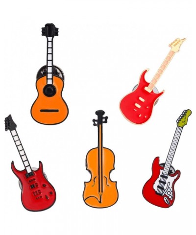 Instrument Pins Electric Guitar Brooch Kawaii Violin Pins Enamel Pins for Backpacks Clothes Pins Hat Aesthetic Fashion(5 Inst...