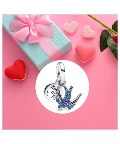 Family Love You Heart Mom Dangle Charms for Women Necklace or Bracelet Charm in 925 Sterling Silver,Mother's Day Jewelry Gift...