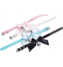 Cute Lolita Big Bell Choker Leather Kitty Bow Collar Choker Necklace Cosplay for Girls Women Black $8.93 Necklaces