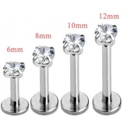 2-4pcs 16g 316L Stainless Steel 3mm Cubic Zirconia Labret Monroe Lip Ring/Tragus/Helix Earring,6-12mm Bar Length 3mm zirconia...