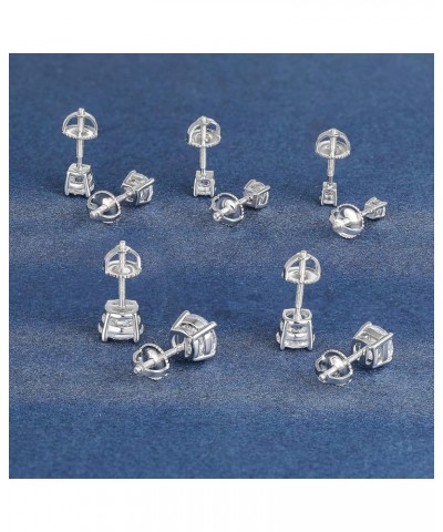 18K White Gold Plated 4 Prong Round Clear Cubic Zirconia Screw Back Stud Earring Pack of 5 Screw Back Earring 5 pairs $11.65 ...