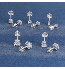 18K White Gold Plated 4 Prong Round Clear Cubic Zirconia Screw Back Stud Earring Pack of 5 Screw Back Earring 5 pairs $11.65 ...