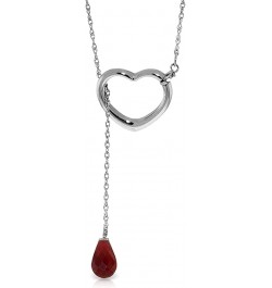 14K Gold Open Heart Ruby Drop Pendant Necklace White Gold 22.0 Inches $145.95 Necklaces