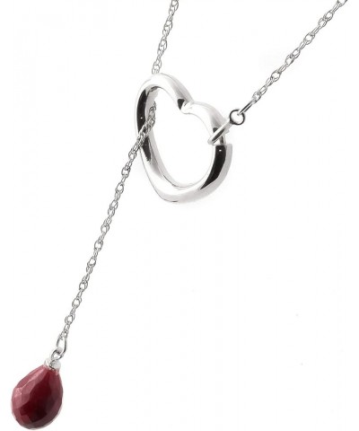 14K Gold Open Heart Ruby Drop Pendant Necklace White Gold 22.0 Inches $145.95 Necklaces