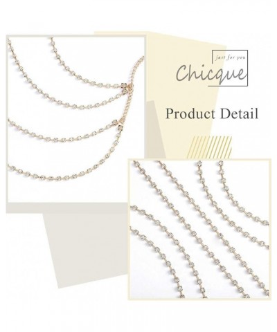 Rhinestone Leg Chain Sexy Thigh Chains Beach Body Chain Jewelry for Women and Girls Gold $7.77 Body Jewelry