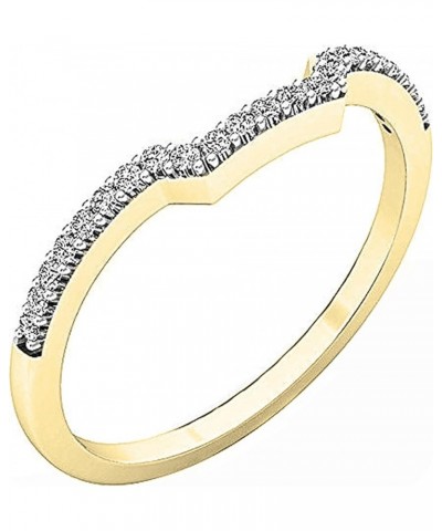 Round White Diamond Stackable Wedding Band (0.15 ctw, Color I-J, Clarity I1-I2) in 14K Gold 6 Yellow Gold $114.68 Rings