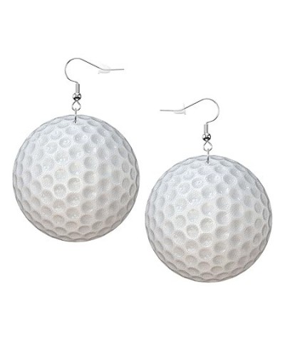 Pickleball Earrings Faux Leather Round Earring Lightweight Dangle for Women Girls White8 $6.83 Earrings