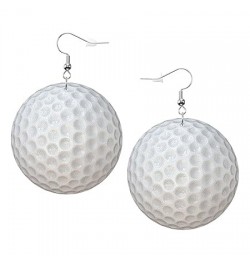 Pickleball Earrings Faux Leather Round Earring Lightweight Dangle for Women Girls White8 $6.83 Earrings