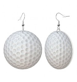 Pickleball Earrings Faux Leather Round Earring Lightweight Dangle for Women Girls White8 $6.83 Earrings