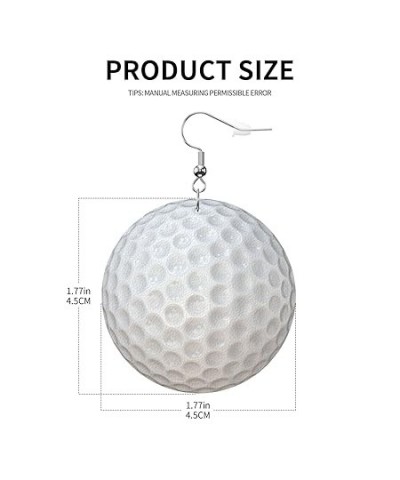 Pickleball Earrings Faux Leather Round Earring Lightweight Dangle for Women Girls White8 $6.83 Earrings