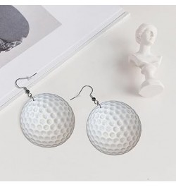 Pickleball Earrings Faux Leather Round Earring Lightweight Dangle for Women Girls White8 $6.83 Earrings