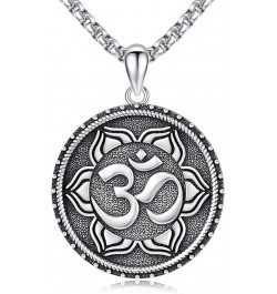 Mandala Necklace for Women Men 925 Sterling Silver Flower of Life/OM Pendant Lotus Necklace Sacred Geometry Jewelry Gifts for...