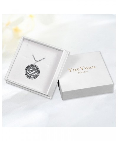 Mandala Necklace for Women Men 925 Sterling Silver Flower of Life/OM Pendant Lotus Necklace Sacred Geometry Jewelry Gifts for...