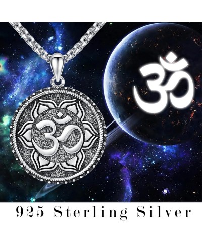 Mandala Necklace for Women Men 925 Sterling Silver Flower of Life/OM Pendant Lotus Necklace Sacred Geometry Jewelry Gifts for...