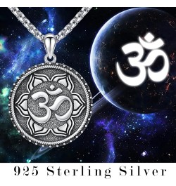 Mandala Necklace for Women Men 925 Sterling Silver Flower of Life/OM Pendant Lotus Necklace Sacred Geometry Jewelry Gifts for...