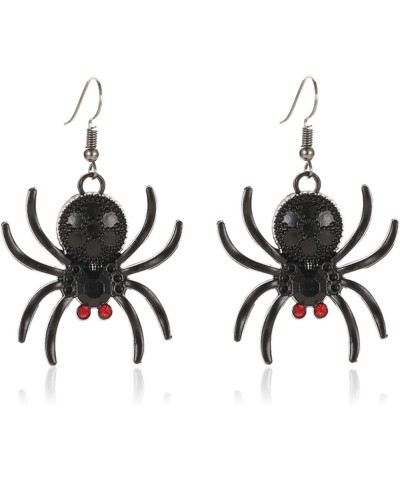 Halloween Black Hanging Spider Hook Dangle Earrings Horror Funny Spider Drop Dangle Earrings Animal Jewelry Gifts for Women G...