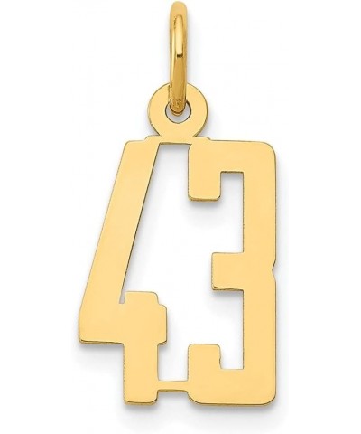 14k Yellow Gold Small Elongated Number Initial Charm Pendant Fine Jewelry For Women Number: 43 $64.75 Bracelets