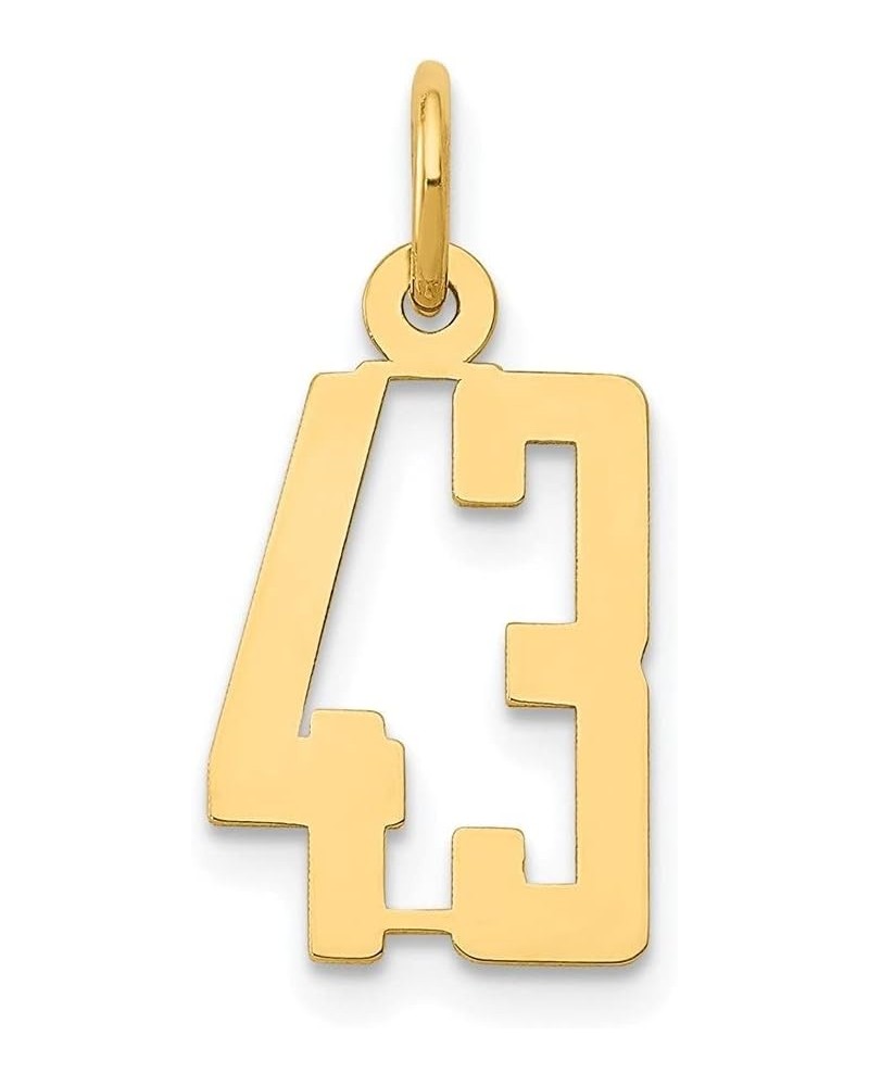 14k Yellow Gold Small Elongated Number Initial Charm Pendant Fine Jewelry For Women Number: 43 $64.75 Bracelets