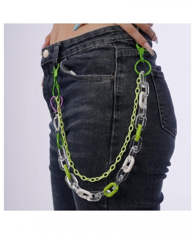 Layered Acrylic Color Pants Chain Gothic Chunky Chain Jeans Chain Long Chain Pendant Heart Circle Ring Pocket Chain Hipster C...