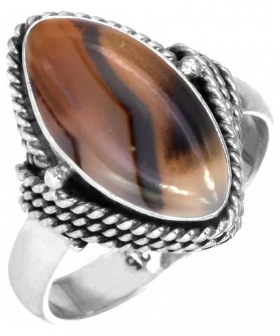 925 Sterling Silver Handmade Ring for Women 8x16 Marquoise Gemstone Fashion Jewelry for Gift (99093_R) Montana Agate $16.20 R...