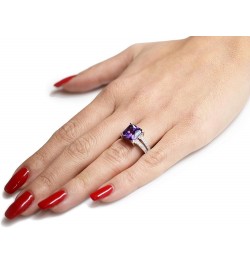 Princess Cut Simulated Mystic Topaz Cubic Zirconia Ring Sterling Silver (Color Options, Sizes 4-13) Simulated Amethyst $10.12...