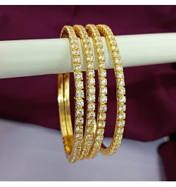 Indian Bangles for Women Round CZ Crystal Rhinestone Bracelet Bangle Set Indian Wedding Party Bangles Indian Bridal Bangles F...