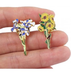 Sunflower Enamel Lapel Brooch Pin Metal Brooch, Cute Plant Sun Flower Pins for Backpacks Clothes Bags Hat Jewelry Gift purple...